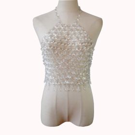 Sexy Jeweled Panelled Back Vest Wrap Chest Body Chain Body Jewelry